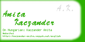 anita kaczander business card